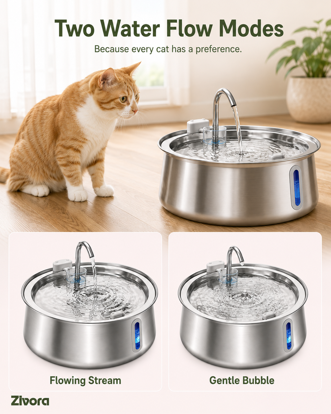 Zivora AquaPurr™ 4L Cat Fountain